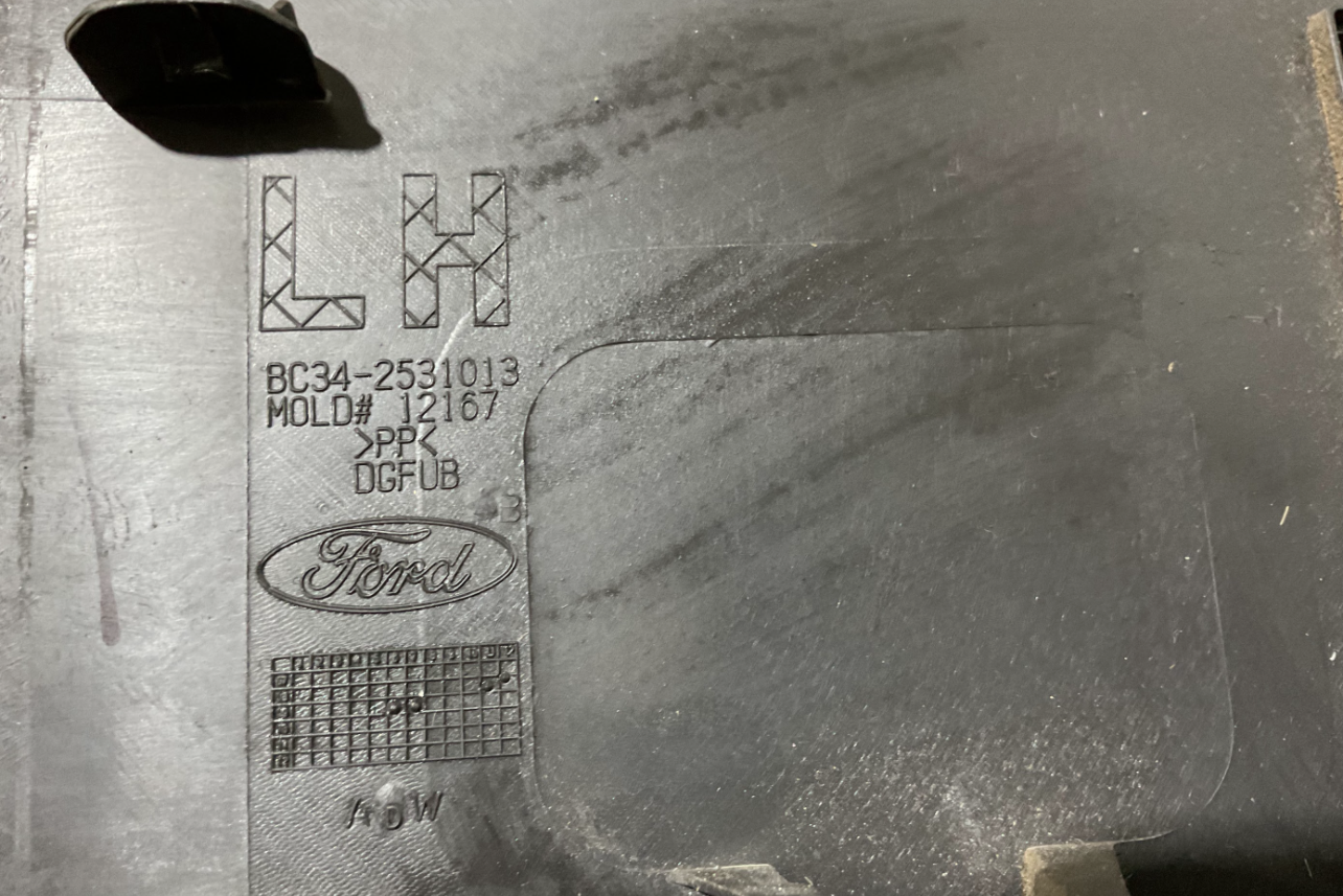 11-16 Ford F-250/F-550 Rear Left Lower C-Pillar Trim Panel USED OEM P# BC34-2531013