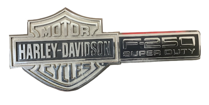 Harley-Davidson logo on a metal surface