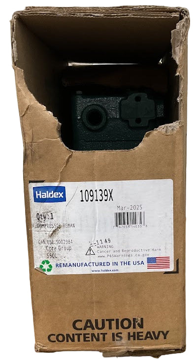 Air Brake Compressors - Remfd - H/D Truck Bendix Haldex 109139X Caterpillar "C" Shaft Thread