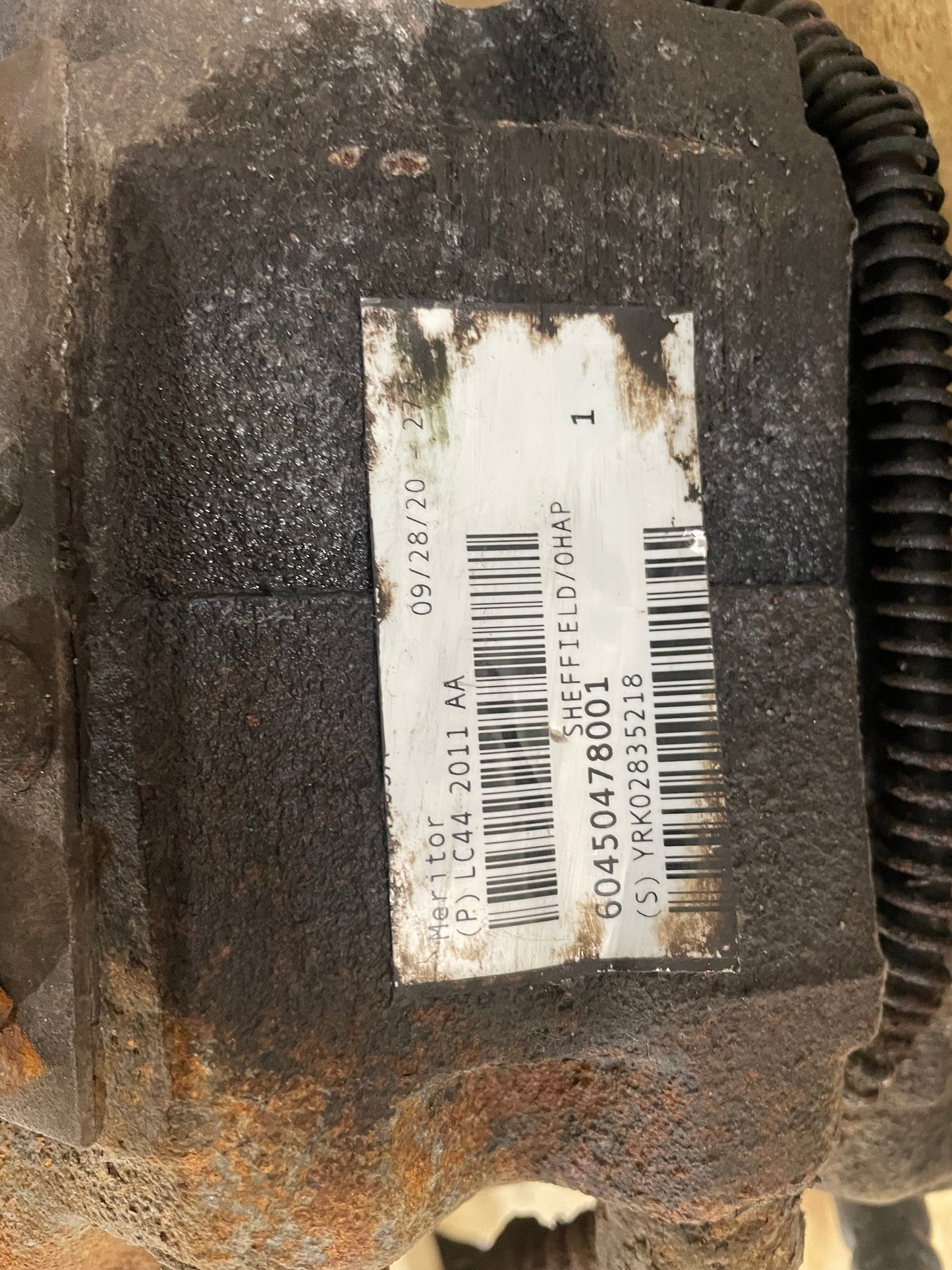 USED MERITOR LEFT FRONT CALIPER LC44 2011 AA SHEFFIELD 60450478001 2021 FORD F650 F750 (Copy)