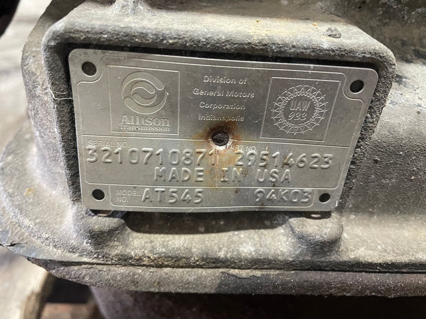 T444E 7.3 NAVISTAR ENGINE ASSEMBLY WITH ALLISON AT545 TRANSMISSION