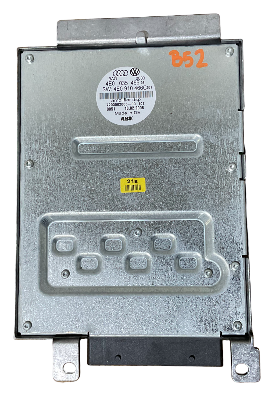 08-10 AUDI A8/S8 - BANG & Olufsen Amplifie /AMP USED OEM P#4E0035466