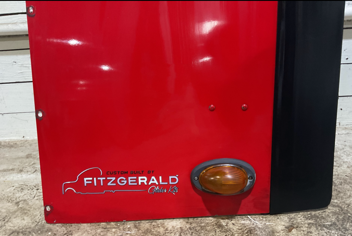 2003-2023 FreightLiner Coronado Glider Left Driver Exterior Lower Fairing Red W/Light & Handle