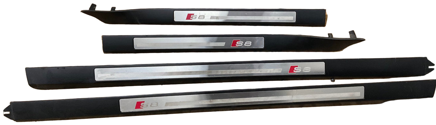 07-10 Audi S8 Door Sill Scuff Plate Pannel Trim Set OEM USED SET
