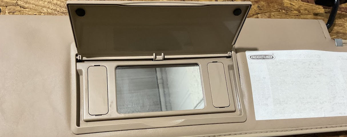 2015 Freightliner Coronado Glider Right Passenger Interior Sun Visor W/Mirror Tan