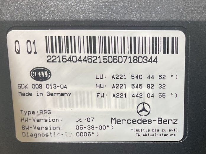 2007-2013 Mercedes S-Class Electric Power Supply Control Fuse Box P#A221 540 44 62 USED OEM