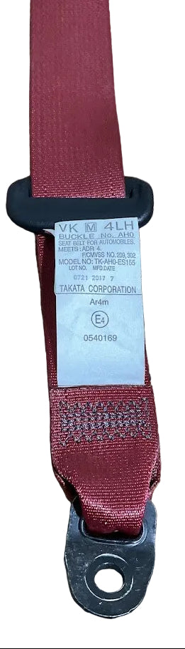 2015-2021 Subaru WRX STI Left Rear Seat Belt Red P# TK-AH0-ES155 USED OEM